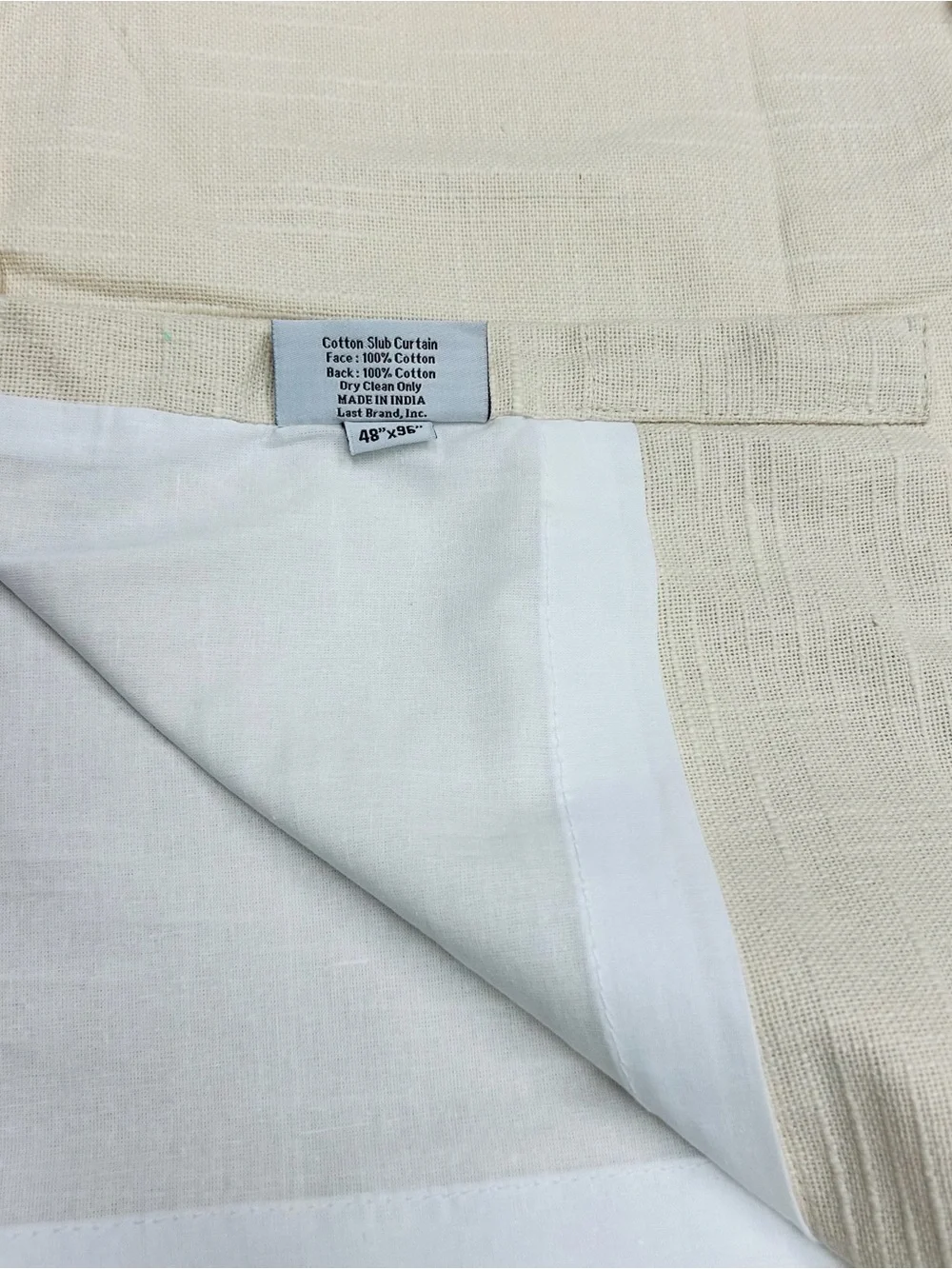 QUINCE Set Of 2 48x96 Cotton Slub Curtains Natural 0374